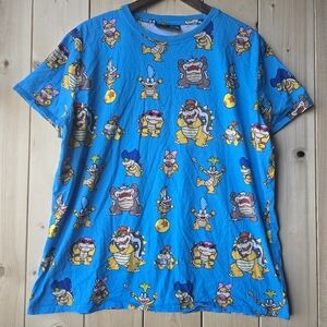 Cakeworthy Super Mario Bros  Koopalings Graphic Blue Shirt Mens 2XL
